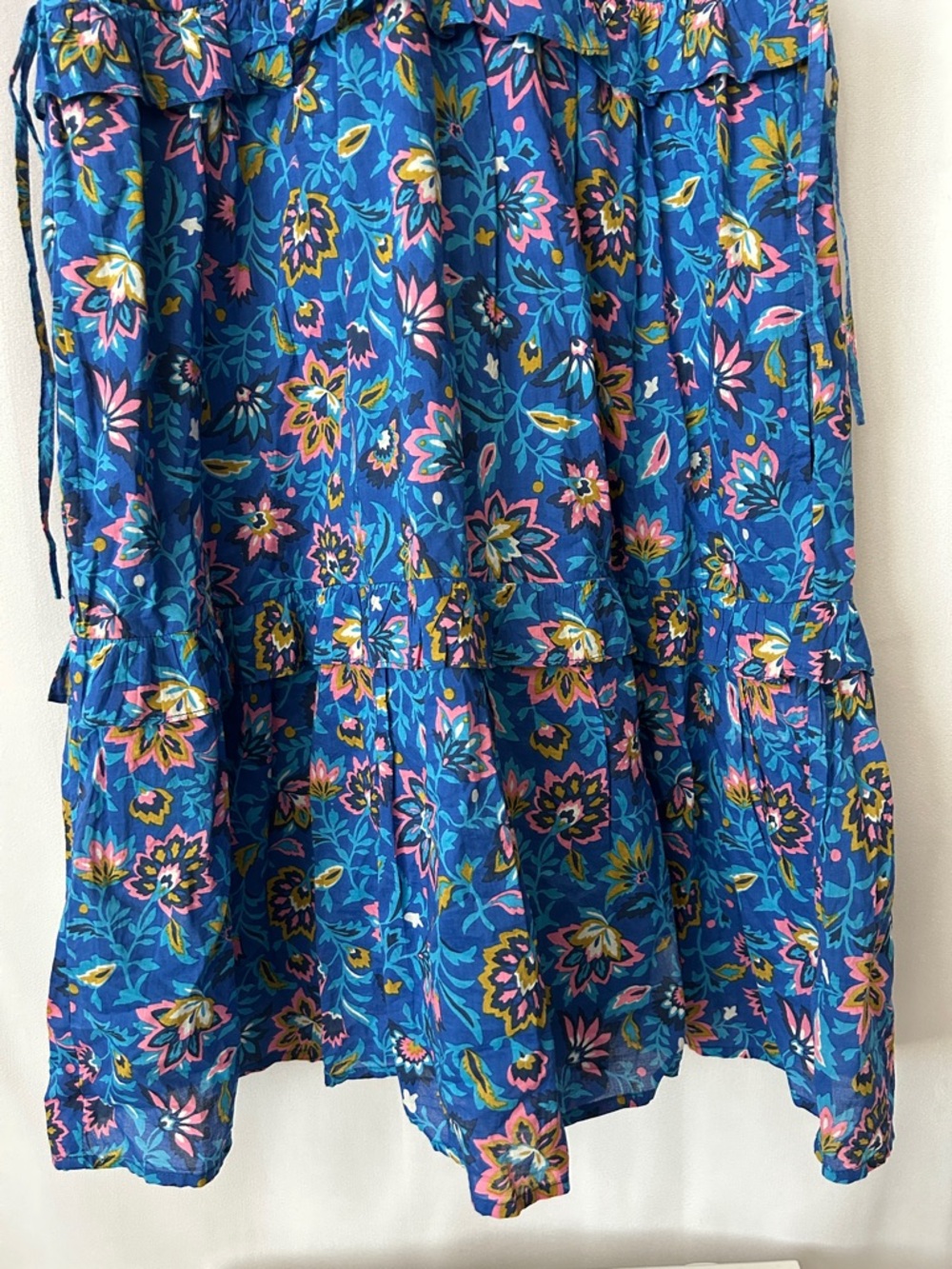 BanJan An Blue Floral Cotton Ruffled Sleeveless Dress **Size S** 🌸🌸 - Picture 4 of 6